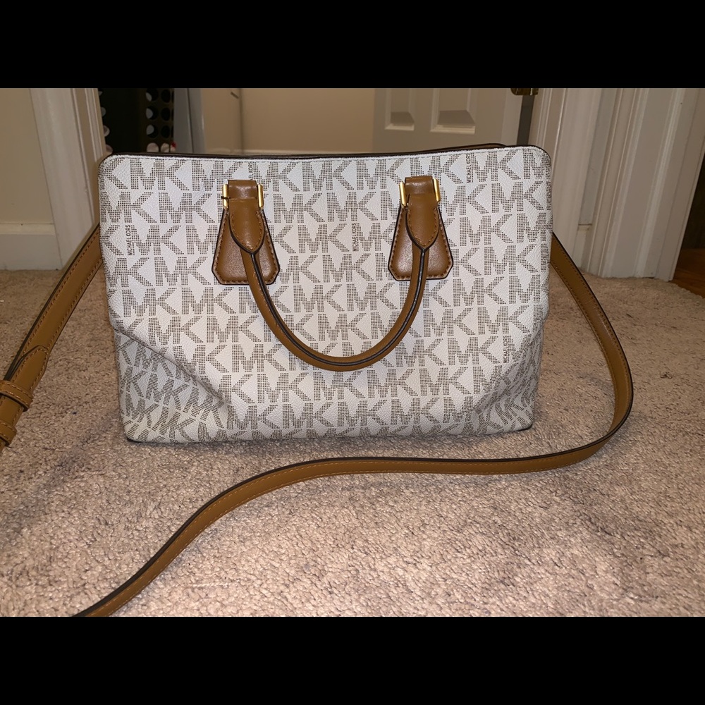 White and brown Michael Kors purse!
